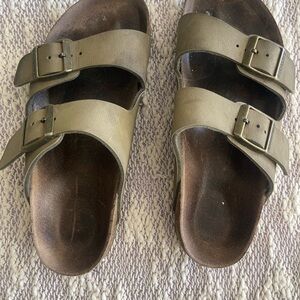 Olive Green Birkenstock Double Strap Sandals